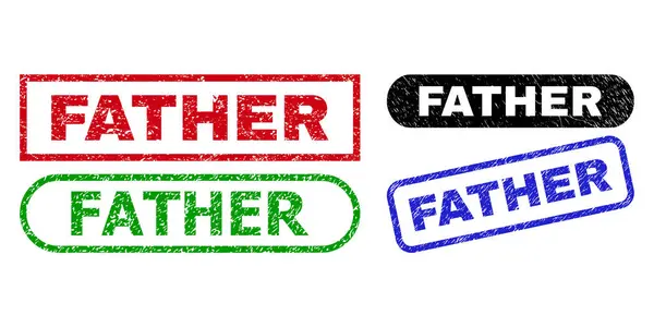 Selos de retângulo de gordura usando estilo de borracha — Vetor de Stock