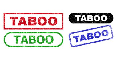 Çürümüş Yüzeyle TABOO Dikdörtgen Filigranı