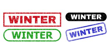 Kışlık Dikdörtgen Damga Mührü Grunge Dokusunu Kullanarak