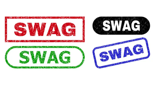 Kirli yüzeye sahip SWAG Dikdörtgen Damga Mührü