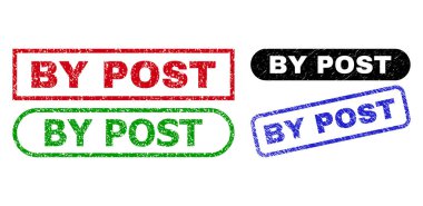 Kirli dokuyla POST Dikdörtgen Mühürleri