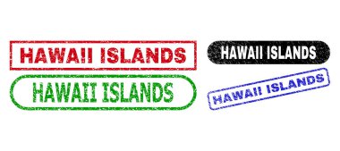 HAWAII ADLANDS Dikdörtgen Damga Mührü Çizik Biçimli