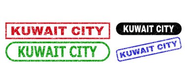 KUWAIT ŞEHRİ Kirli Yüzeye sahip Dikdörtgen Mühürleri