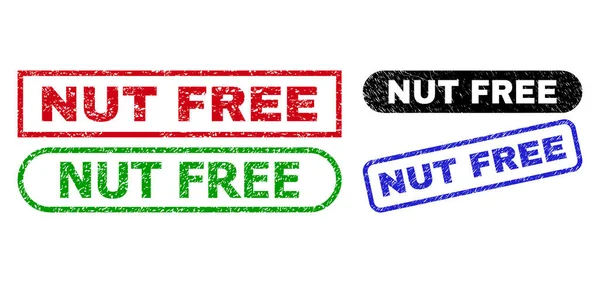 Selos de retângulo livre NUT usando superfície Grunge —  Vetores de Stock