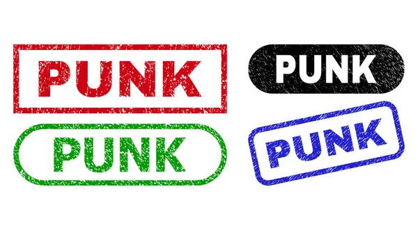 Grunge表面PUNK矩形邮票 — 图库矢量图片