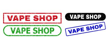 Paslanmış Yüzey Kullanılarak VAPE Dükkanı Dikdörtgen Damgaları