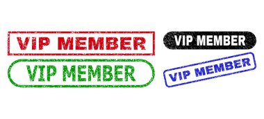 VIP Üyesi Dikdörtgen Damga Mührü Grunged Surface