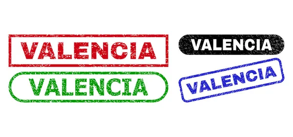 VALENCIA Watermerken rechthoek met Corroded Style — Stockvector