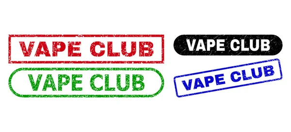 VAPE CLUB Прямоугольная печать печать с использованием стиля бедствия — стоковый вектор