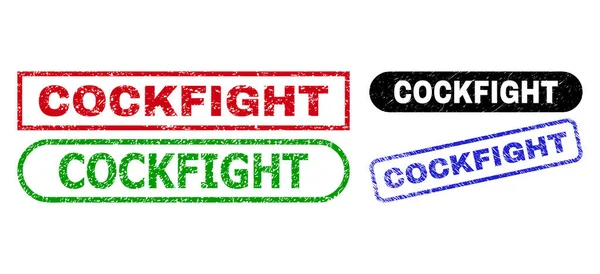 Прямоугольные марки COCKFIGHT с нечистым стилем — стоковый вектор