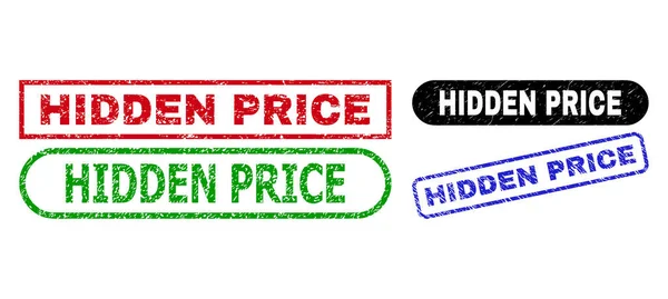 Guarnizioni rettangolo prezzo nascosto utilizzando stile graffiato — Vettoriale Stock