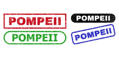 POMPEII Dikdörtgen Damga Mührü Grunge Yüzeyi Kullanılıyor