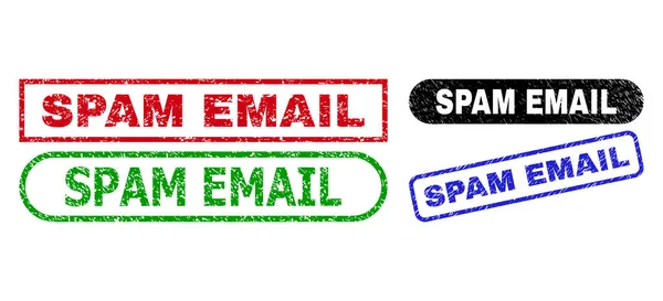 SPAM-EMAIL-Rechteck-Stempelsiegel im grunged style — Stockvektor