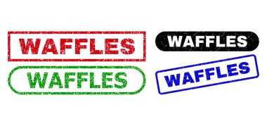 Waffle Dikdörtgen Damgaları Grunge Dokusunu Kullanıyor