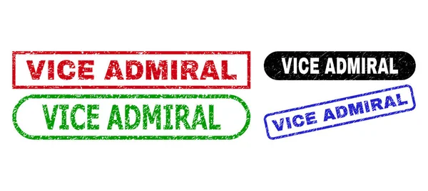 Scellés rectangulaires VICE ADMIRAL avec un style impur — Image vectorielle