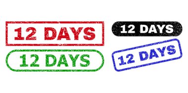 12 Gün Dikdörtgen Filigranı Grunged Style ile