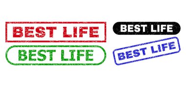 En İyi Yaşam Dikdörtgeni Kirli Biçimli Damgalar