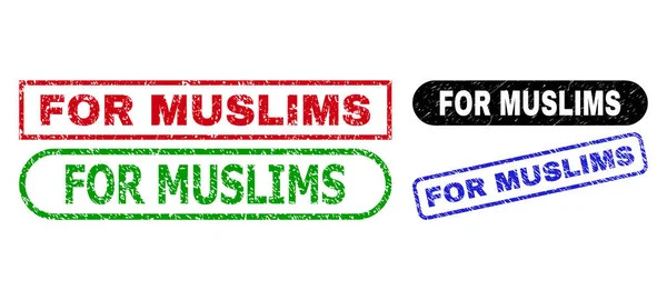 FOR MUSLIMS Rectangle Watermarks with Distress Surface — Stock Vector