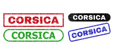 CORSICA Dikdörtgen Damga Mührü Grunge Biçimi