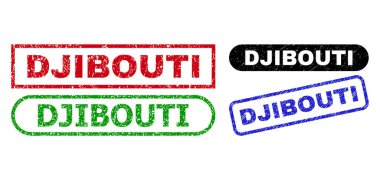 Grunged Surface ile DJIBOUTI Dikdörtgen Filigranı