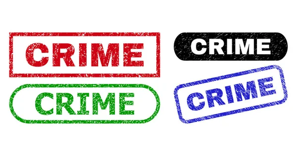 Sceaux de tampon rectangle CRIME avec surface en caoutchouc — Image vectorielle