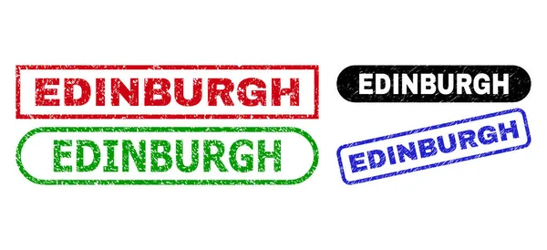 EDINBURGH Rechteck-Stempel mit Grunge-Oberfläche — Stockvektor