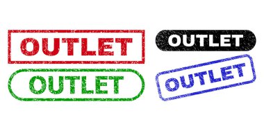 Kirli yüzeye sahip OUTlet Dikdörtgen Damga Mührü