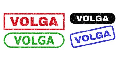 Grunged Surface ile VOLGA Dikdörtgen Damga Mühürleri