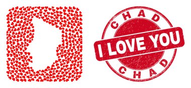 Aşk Kazınmış Rozet ve Chad Valentine Kalp Deliği Mozaiği Haritası