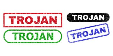 Kirli yüzeye sahip TROJAN Dikdörtgen Filigranı