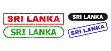 SRI LANKA Dikdörtgen Damgaları Kirli Doku Kullanılıyor