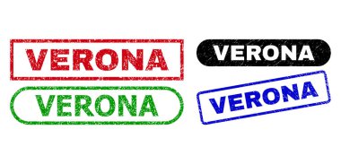 Grunged Surface ile VERONA Dikdörtgen Mühürleri