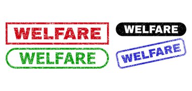 Çürümüş Biçimli WELFARE Dikdörtgen Damga Mühürleri