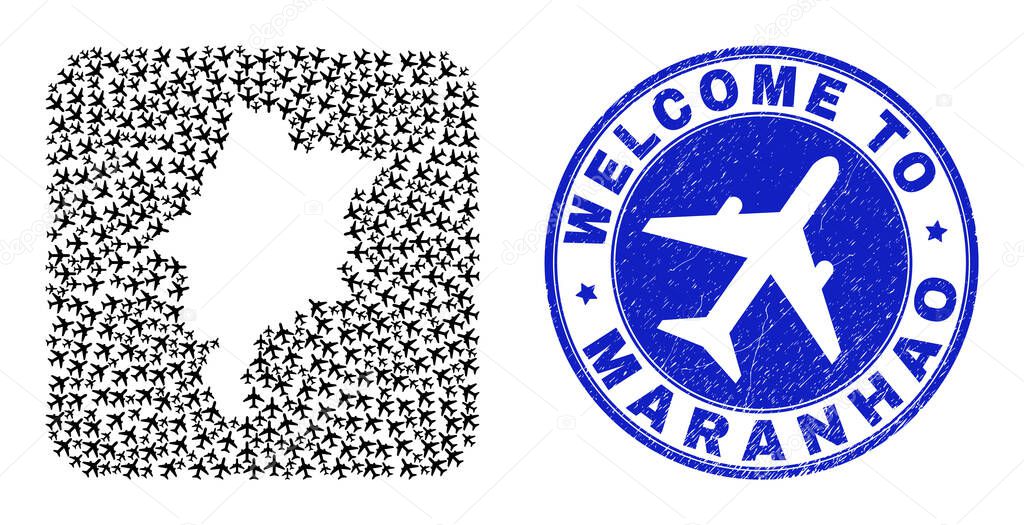 Welcome Rubber Seal and Maranhao State Map Airflight Hole Mosaic