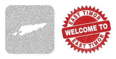 Filigran Rozeti ve Doğu Timor Haritası Yönlendirme Deliği Mozaiğine Hoşgeldiniz