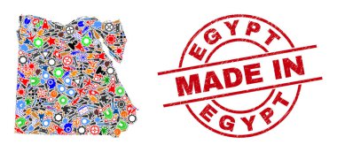 Geliştirme Kolajı Mısır Haritası ve Tehlike Mührü Yapımı