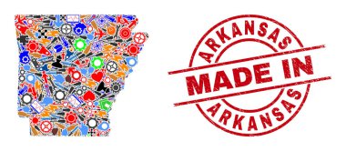 Arkansas Devlet Haritası Eğitimi Mozaik Mühürlü Mühür Yapımı