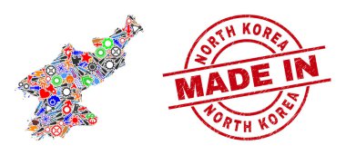 Mühendislik Mozaiği Kuzey Kore Haritası ve Tehlike Damgası Yapımı