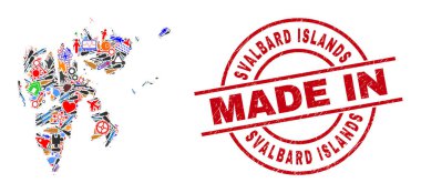 Bileşen Mozaik Svalbard Adaları Haritası