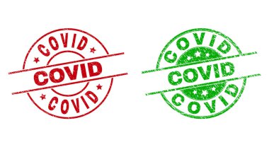 COVID Yuvarlak Mühürlü Grunge desenli