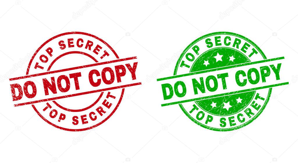 TOP SECRET DO NOT COPY Round Badges with Grunge Surface