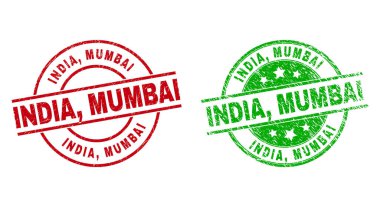 INDIA, MUMBAI Yuvarlak Pullar Grunged Doku Kullanımı