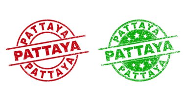 Kirli yüzeye sahip PATTAYA Yuvarlak Damgalar