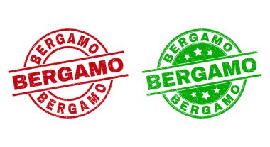 Grunged Surface kullanarak BERGAMO Yuvarlak Mühür Mührü