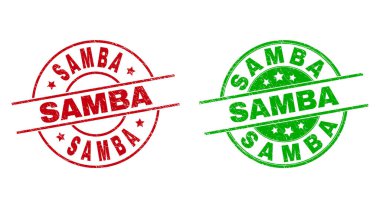 SAMBA Yuvarlak Rozetleri Grunged Surface Kullanılıyor