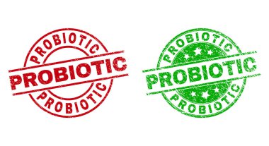Çizilmiş dokuyu kullanarak PROBIOTIC Yuvarlak Mühürleri