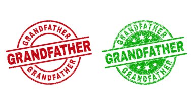 GRANDFATHER Round Badges with Grunged Style clipart