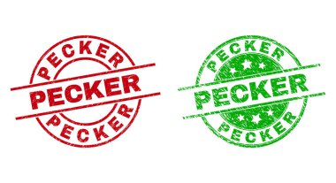 PECKER Yuvarlak Damga Mührü Grunge desenli