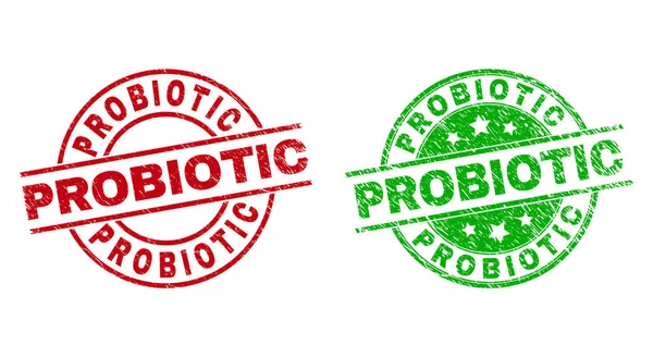 Çizilmiş dokuyu kullanarak PROBIOTIC Yuvarlak Mühürleri
