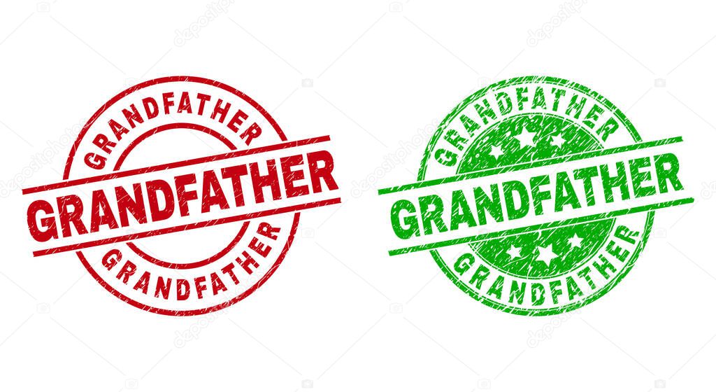 GRANDFATHER Round Badges with Grunged Style